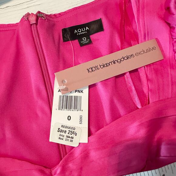 Aqua Pleated Cutout A-Line Maxi Dress In Pink Size 0 Formal Wedding Guest - Picture 5 of 10